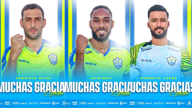 Fabricio Silva, Jairinho y Roberto López, son tres bajas de Potros de Olancho FC.