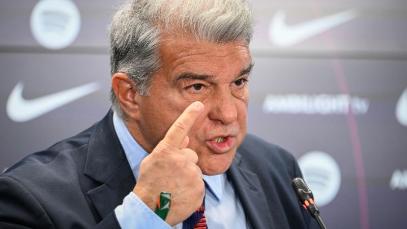 El presidente del Barcelona, ​​Joan Laporta, insistió que su equipo cumple con el 'fair play' financiero para conceder la licencia a Dani Olmo y Pau Víctor.