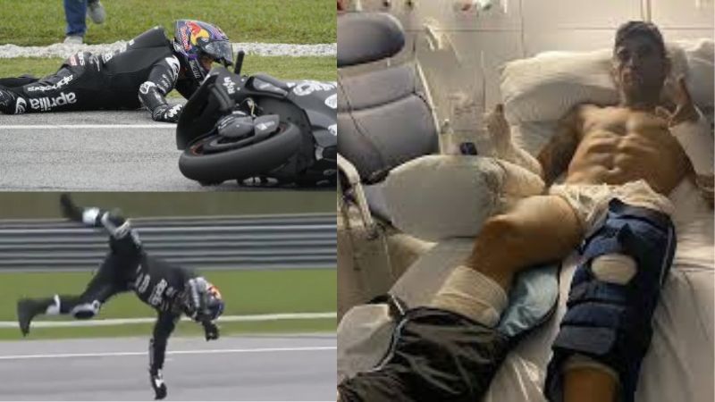 El piloto español Jorge Martín sufre diversas fracturas en un pie y una mano tras su fuerte caída cuando se entrenaba en el circuito de Sepang, en Malasia.