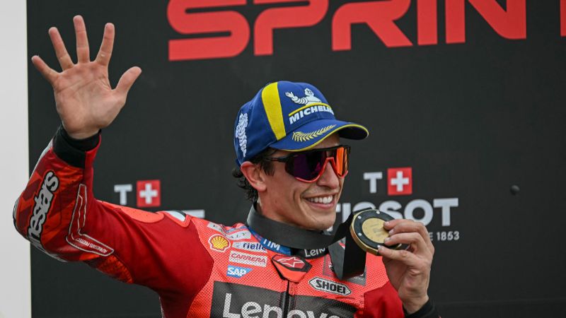 El piloto español Marc Márquez, ganador de la carrera sprint de Ducati Lenovo.