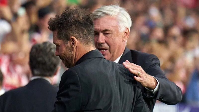 Diego Pablo Simeone y Carlo Ancelotti se enfrentan este miércoles.