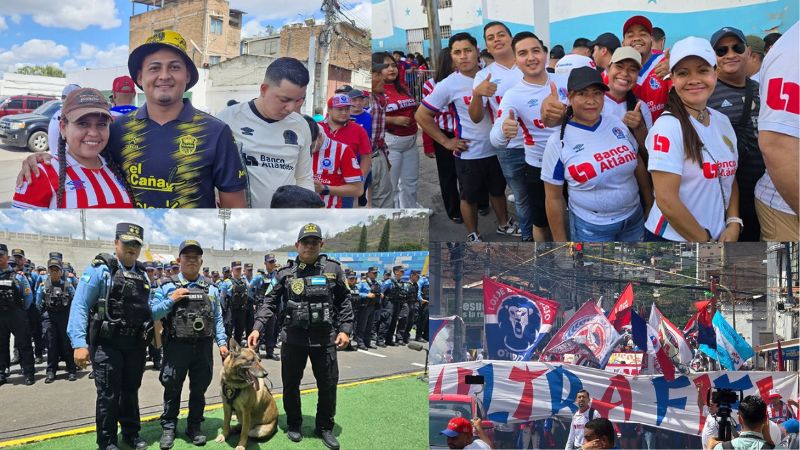 Este es el ambiente que se vive en el estadio Nacional "Chelato Uclés" para la final entre Olimpia y Real España.