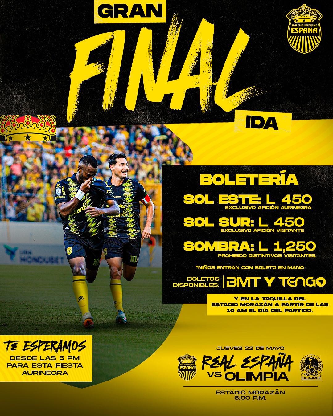 Los dirigentes del Real España esperan un estadio Morazán lleno, en el juego de ida de la final contra Olimpia.