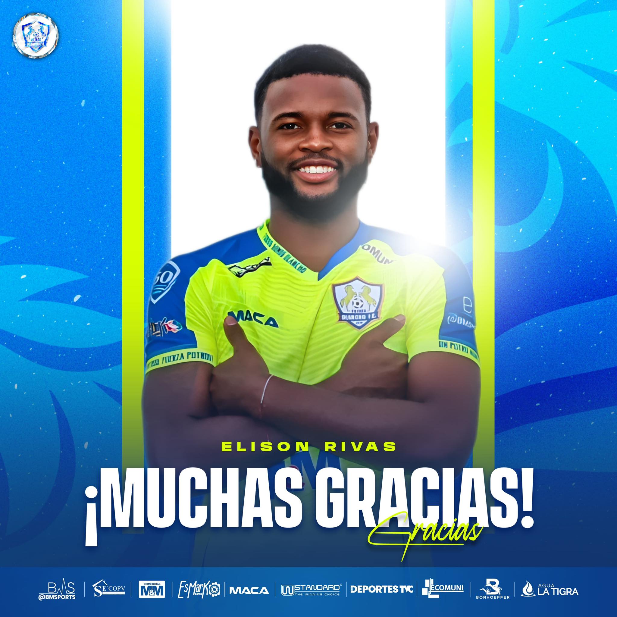 Así despidió Potros de Olancho FC al defensa Elison Rivas.