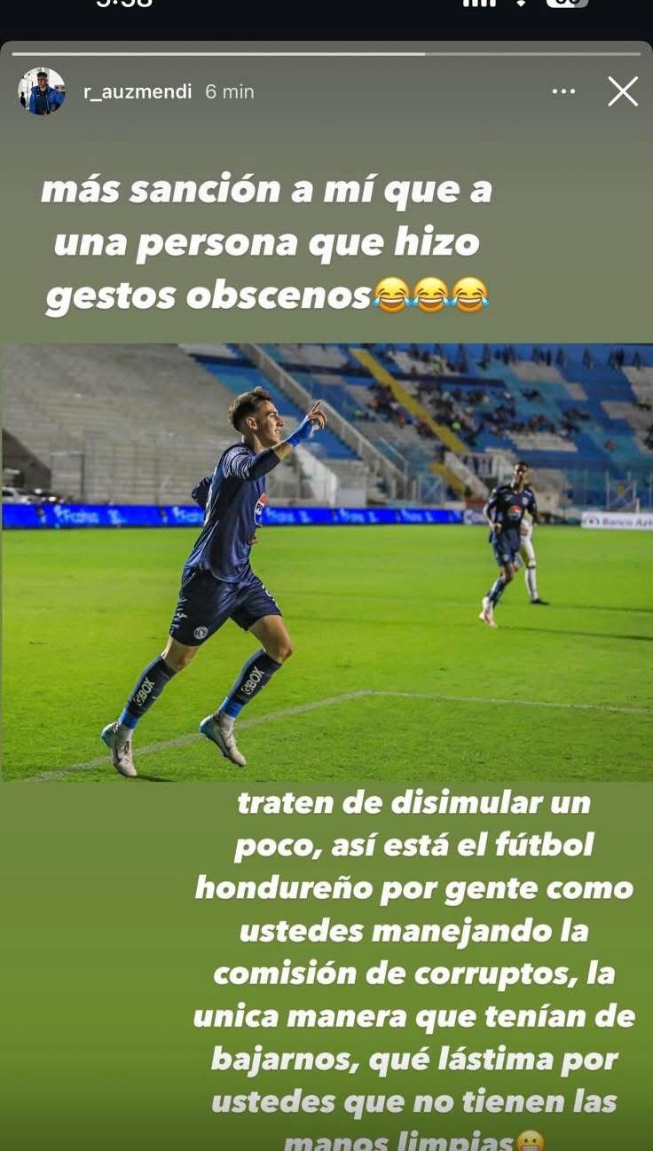 Esta es la reacción de Rodrigo Auzmendi, luego de conocer su castigo de cuatro partidos.