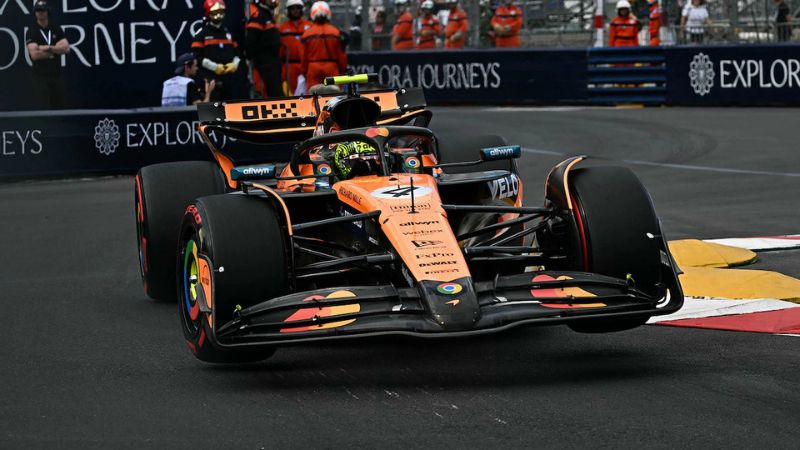 El británico Lando Norris, de McLaren, comenzará este domingo en la 'pole position' del Gran Premio de Mónaco.
