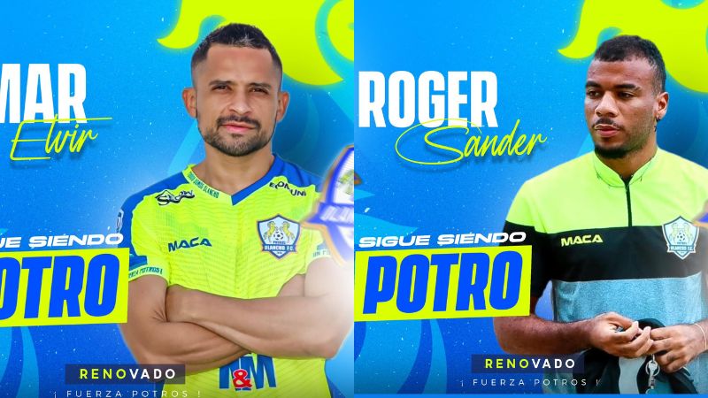 Omar Elvir y Roger Sander continuarán con Potros de Olancho FC para el torneo venidero.