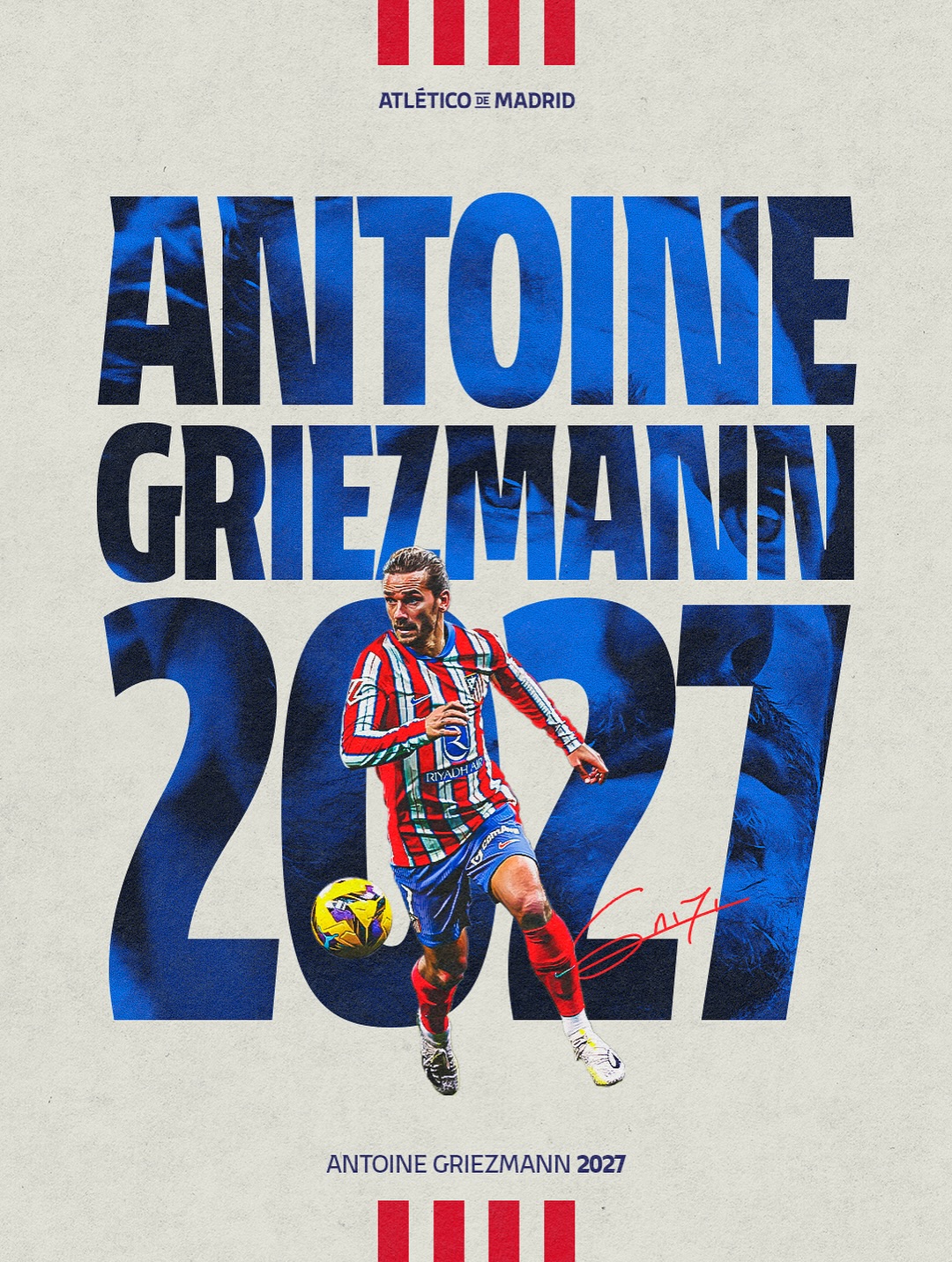 Así anunció el Atlético de Madrid la renovación de Antoine Griezmann.