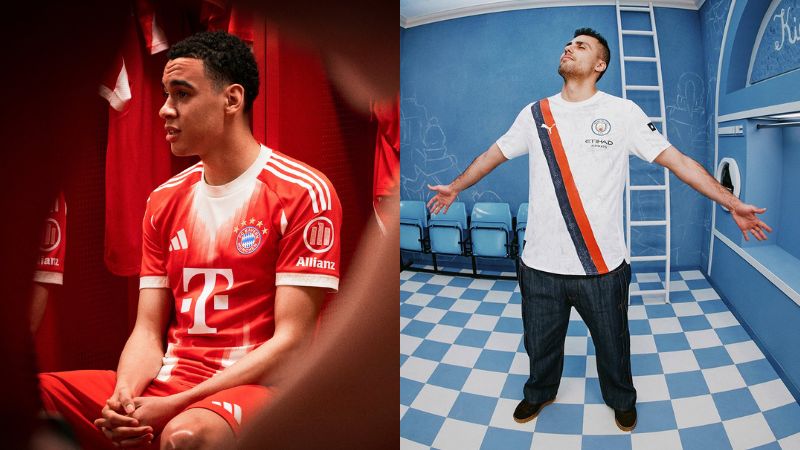 Las estrellas del Bayern Munich y el Manchester City fueron protagonistas en la presentación de su nuevo uniforme. 