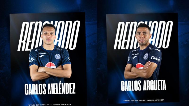 Carlos Meléndez y Carlos Argueta renovaron contrato con Motagua para las competencias venideras.