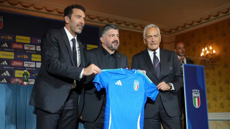 Gattuso fue presentado este jueves como nuevo estratega de la selección italiana.