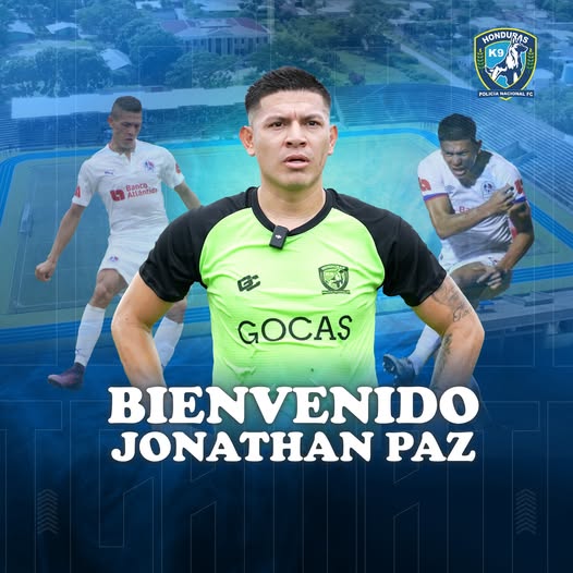 Así presentó el equipo Génesis Policía Nacional FC al defensa Jonathan Paz.
