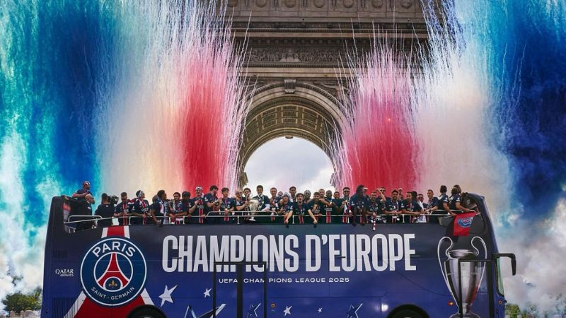 París está de fiesta con el título obtenido por el PSG en la Champions.