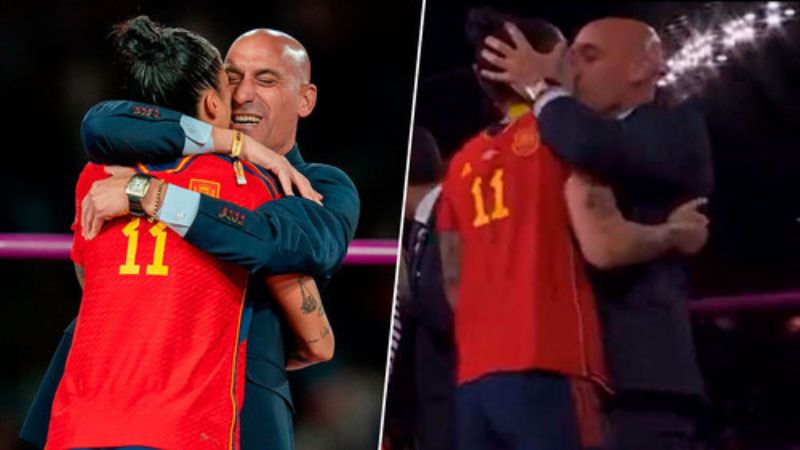 Rubiales besó a la jugadora de Tigres de la UANL en la coronación de España como Campeona del Mundo en agosto de 2023.