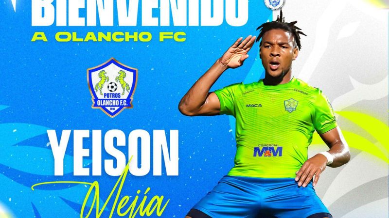 El delantero Yeison Mejía ya es parte de Potros de Olancho FC para el venidero torneo de Apertura.