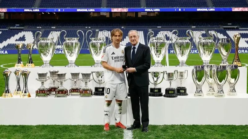 Luka Modric en su despedida del Real Madrid el pasado 24 de mayo.