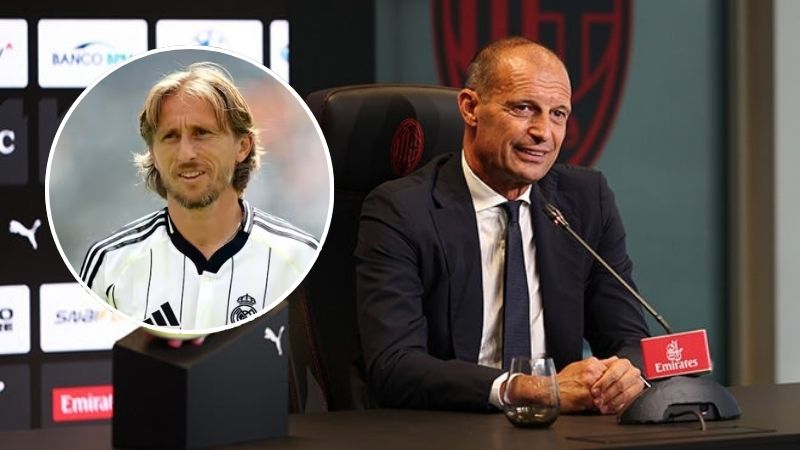 Massimiliano Allegri confirmó el fichaje de Luka Modric por el AC Milán este lunes en su presentación como nuevo DT de los 