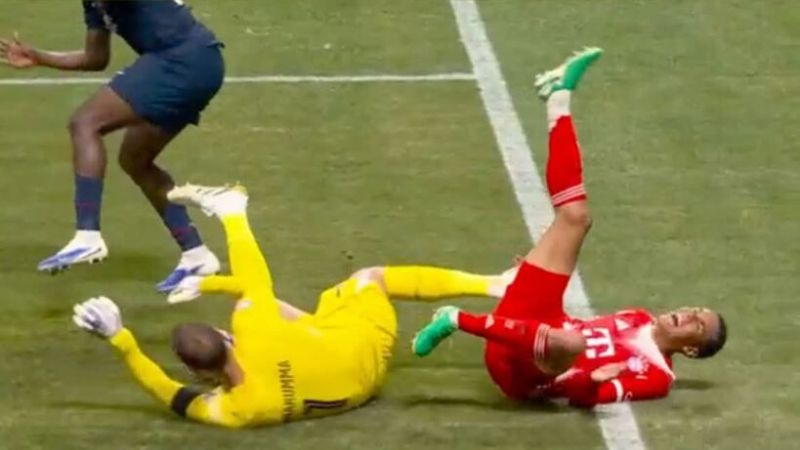 En esta acción salió gravemente lesionado, Jamal Musiala, media punta del Bayern de Múnich.
