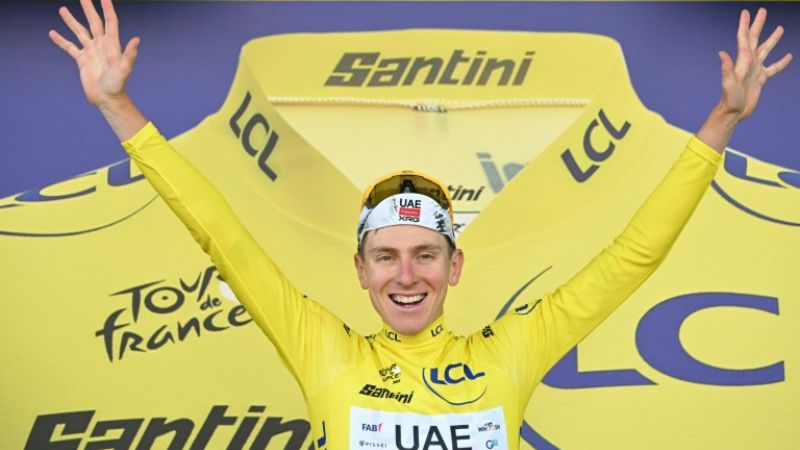 Tadej Pogacar consiguió el maillot amarillo tras quedar líder de la clasificación general del Tour de Francia en la contrarreloj de la quinta etapa.