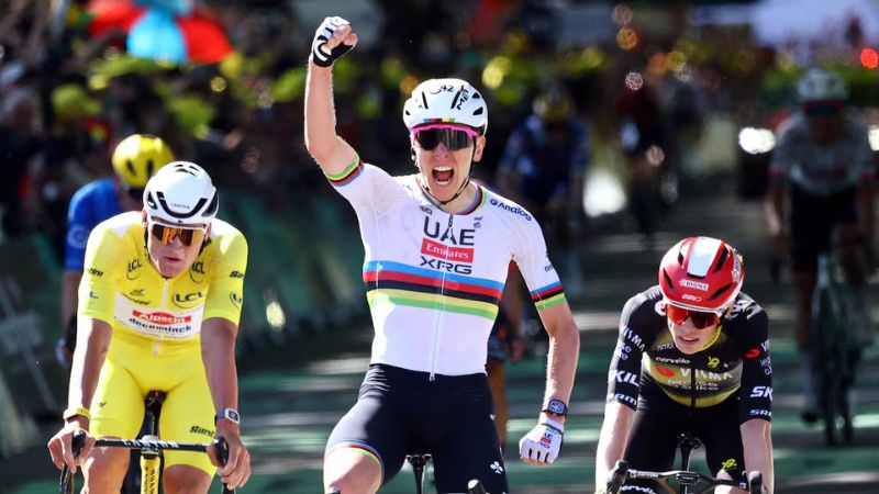 El ciclista esloveno, Tadej Pogacar ganó la cuarta etapa del Tour de Francia y consiguió su victoria número 100 en su carrera.