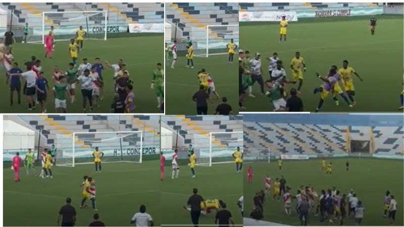 En un ring convirtieron los jugadores de Victoria y Herediano el césped híbrido del estadio Municipal Ceibeño.