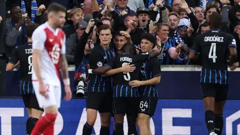El Mónaco cayó goleado 4-1 en su visita al Brujas por la primera fecha de la Champions League.